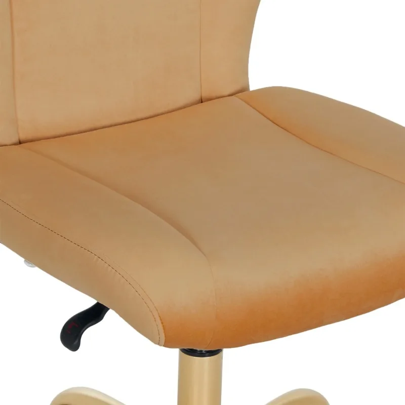 Mainstays Plush Velvet Office Chair, Blush