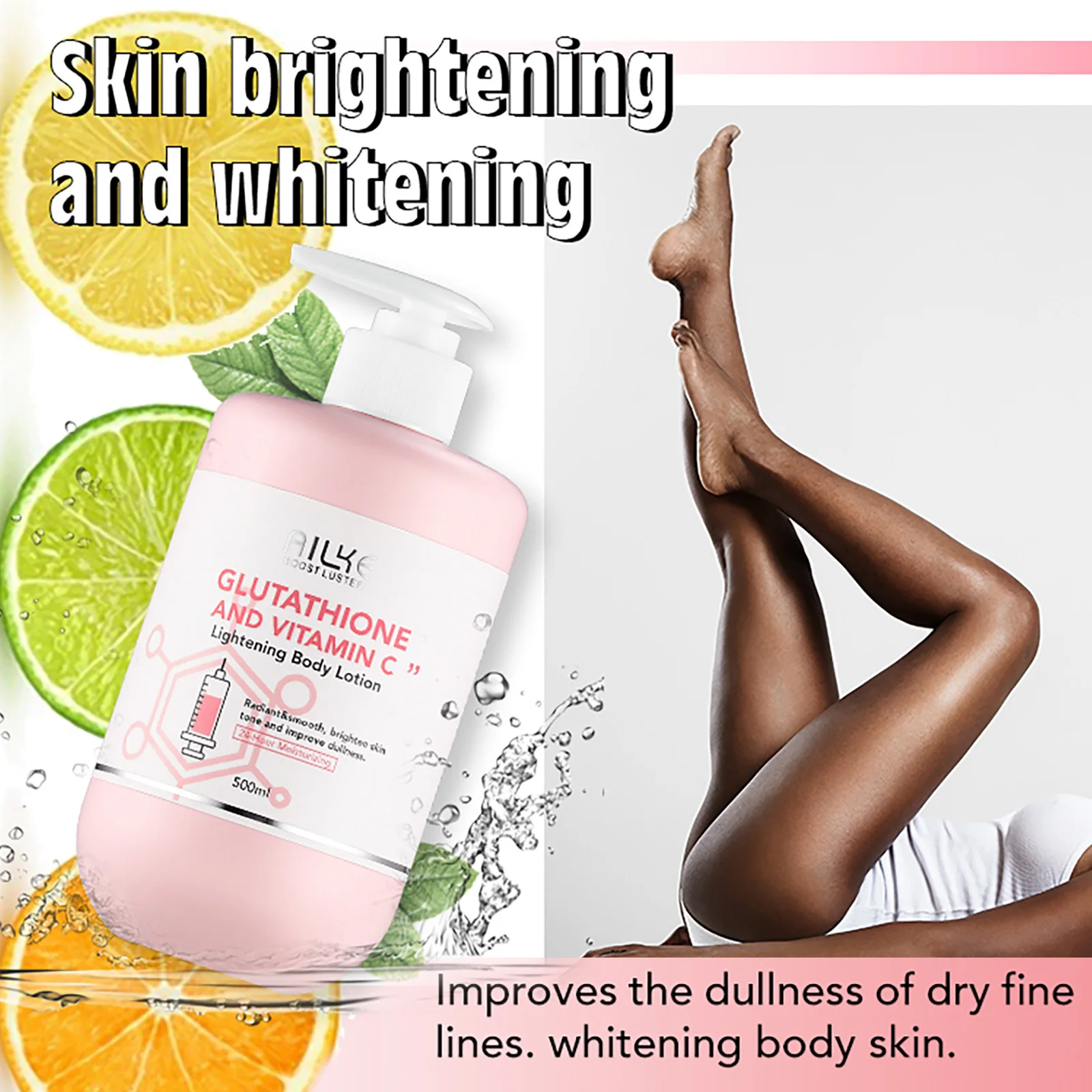 AILKE Glutathion and Vitamin C Whitening Set, Moisturizing, Remove Melanin, Freckles, Black Spots, Chloasma, Clean Skin