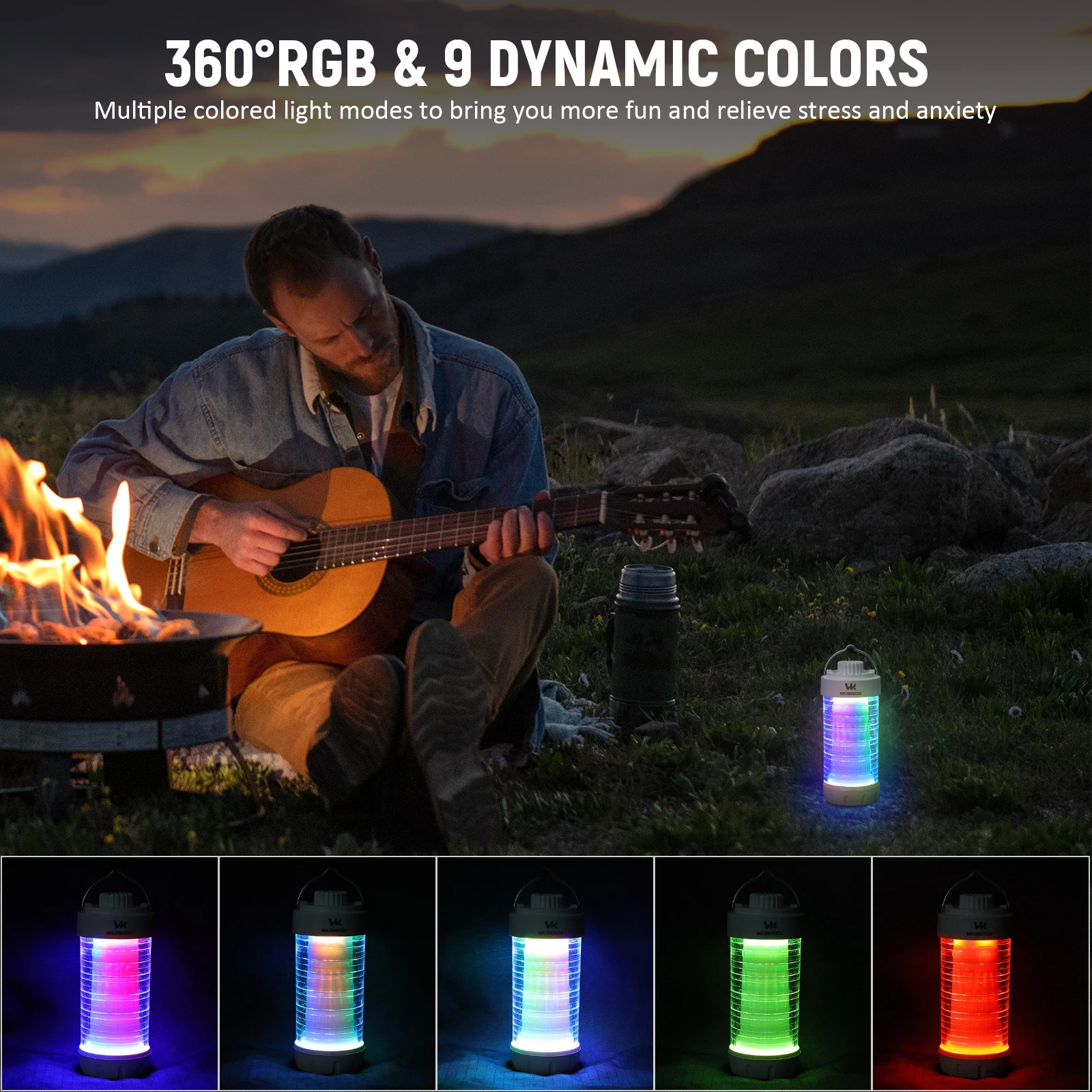 Wurkkos CL01 Mini RGB 360° Flashlight 550 Lumens 21700 Rechargeable LED Flashlight Camping Light Power Bank Waterproof