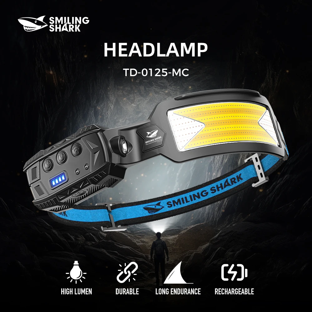 1pc Smilingshark TD-0125G MultiColor Headlight ,LED Headlamp & Super Bright Head Lamp , Ultra-Lightweight Head Light for Camping