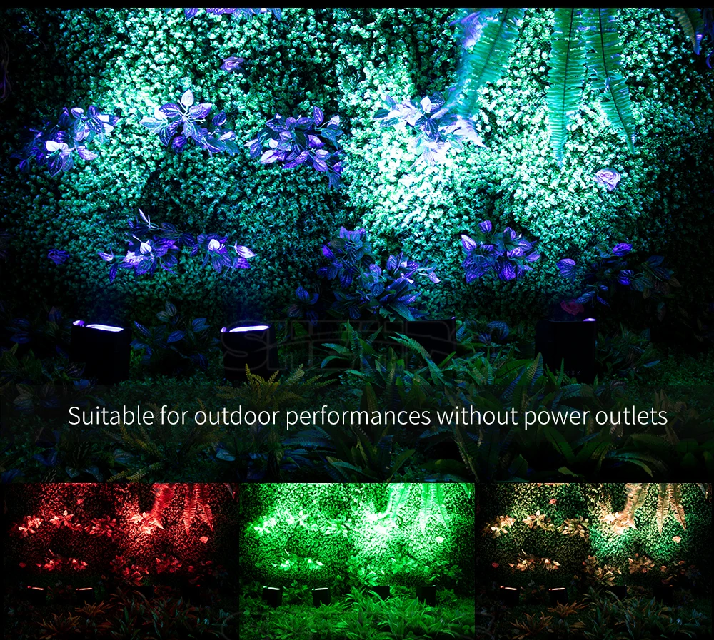 SHEHDS 4pcs Battery LED 6x18w RGBWA+UV 6in1 Par Wireless Remote Control DMX512 Phone WIFE Wash Wall Light For DJ Disco Christmas