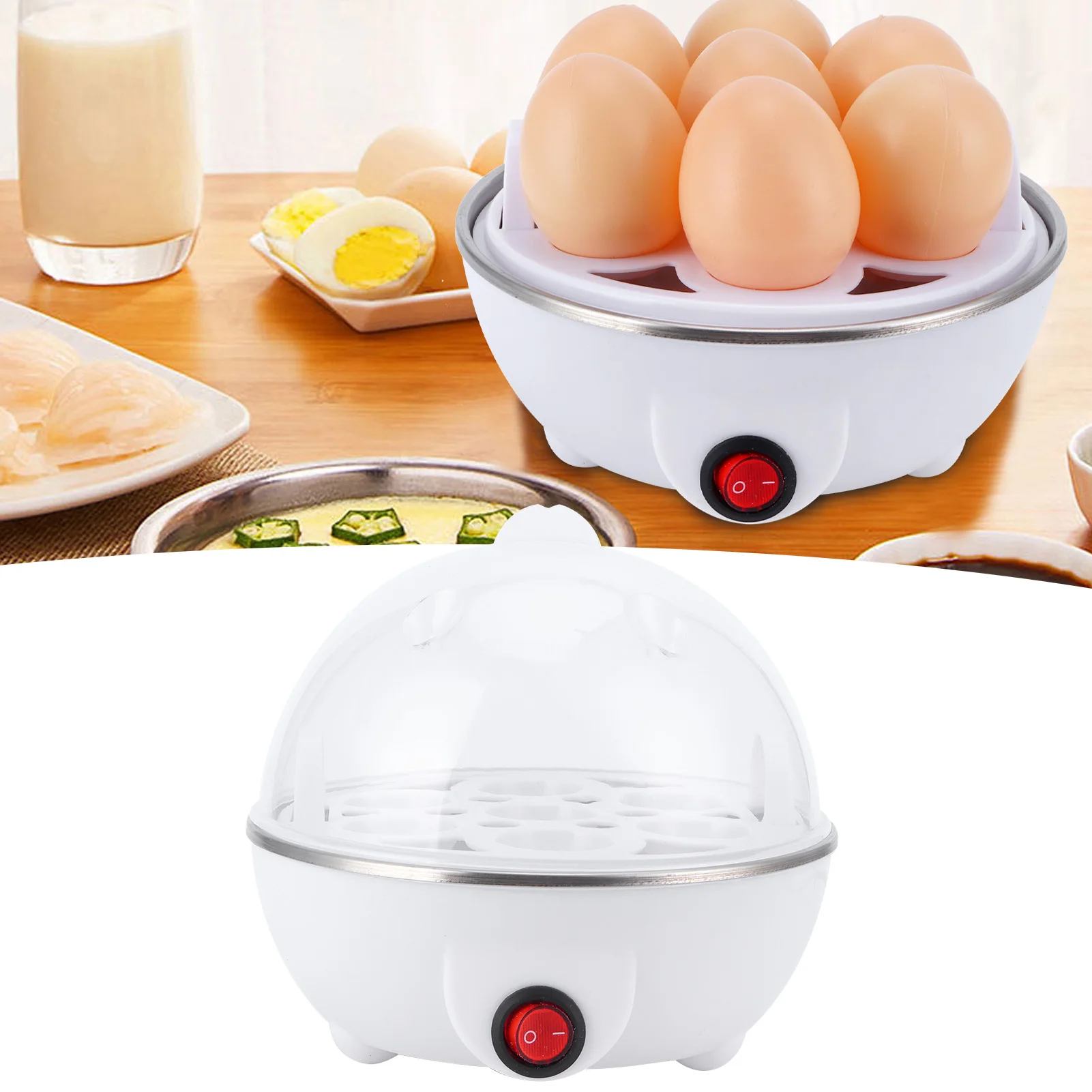 Egg Boiler Egg Cooker Electric Eggs Boiler Multifunctional Eggs Cooker Poacher for Kitchen Use Household Applicance
