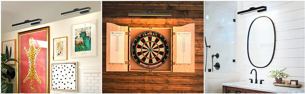 16in Wireless Art Light for Paintings CCT Dimmable Recharging Battery Picture Light with Remote Control for Gallery Dartboard