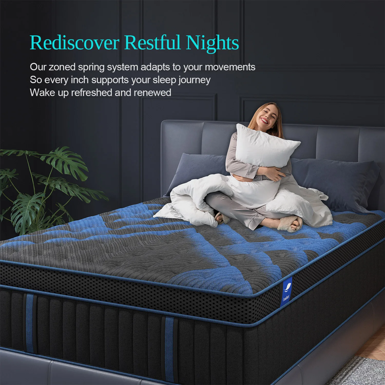 12"Gel Memory Foam Hybrid Pocket Spring Mattress Twin Full Queen King Bed Mattress In A Box, Medium Firm Motion Isolation