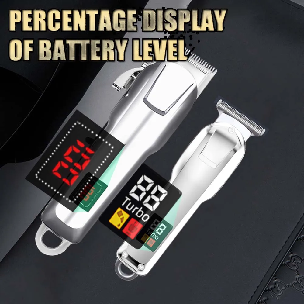 Cordless Electric Hair Clippers for Men,Professional Barber Clippers and Trimmers Set for Hair Cutting Kit with LED Display