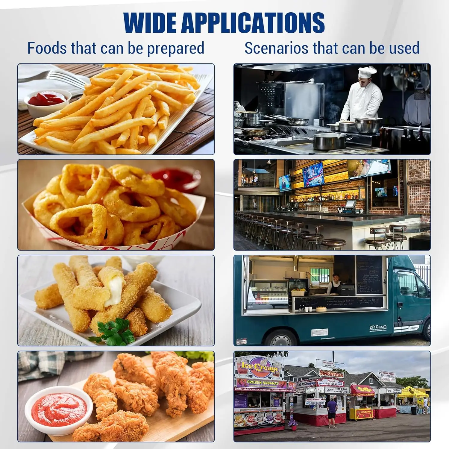 Commercial Electric Deep Fryer with Baskets Stainless Steel Adjustable Temperature Deep Fryer for Restaurant and Home