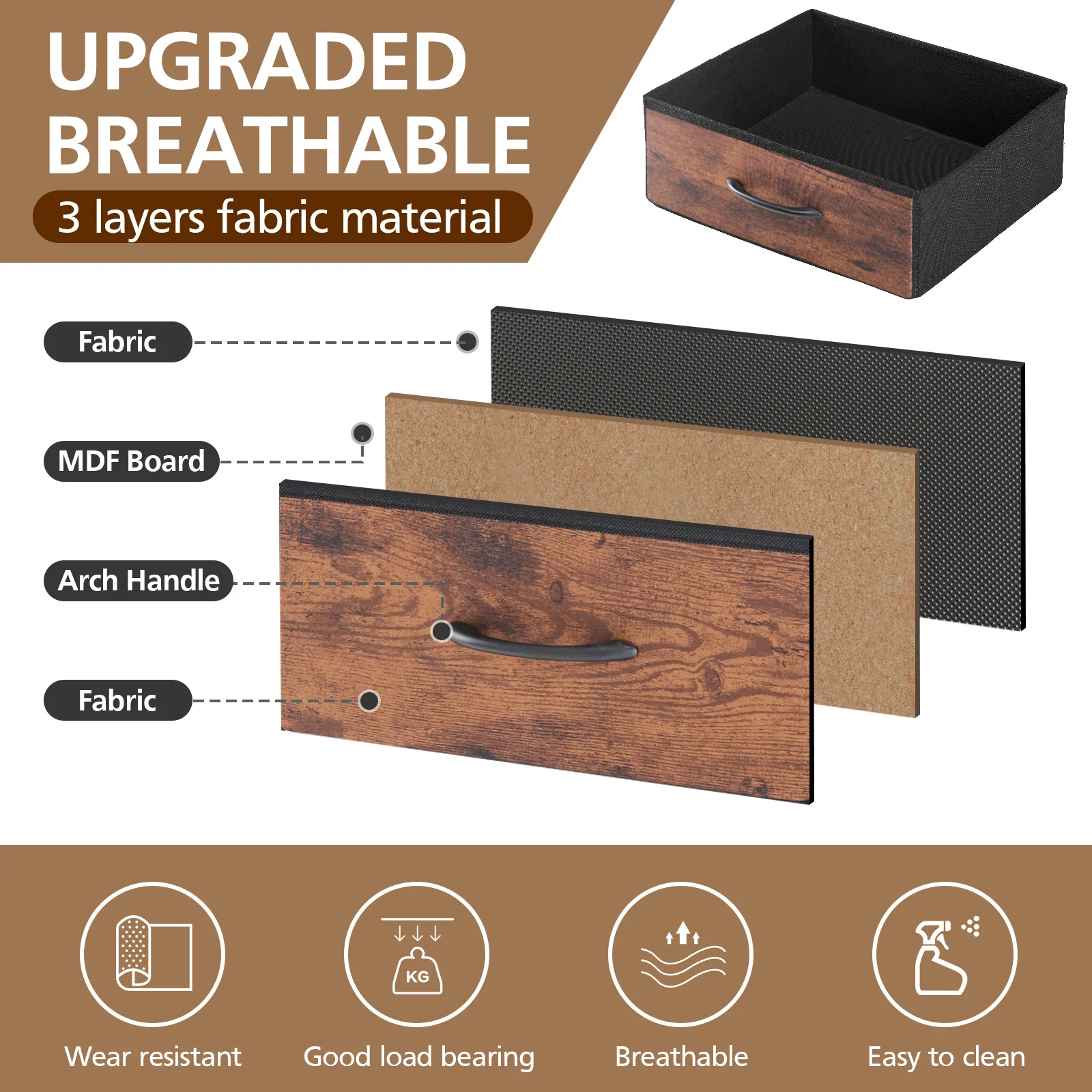 JHK Corner Table Cabinet with 4 Fabric Drawers Support USB/Type-C Ports and Outlets Adjustable Feet and Variable Light Strip