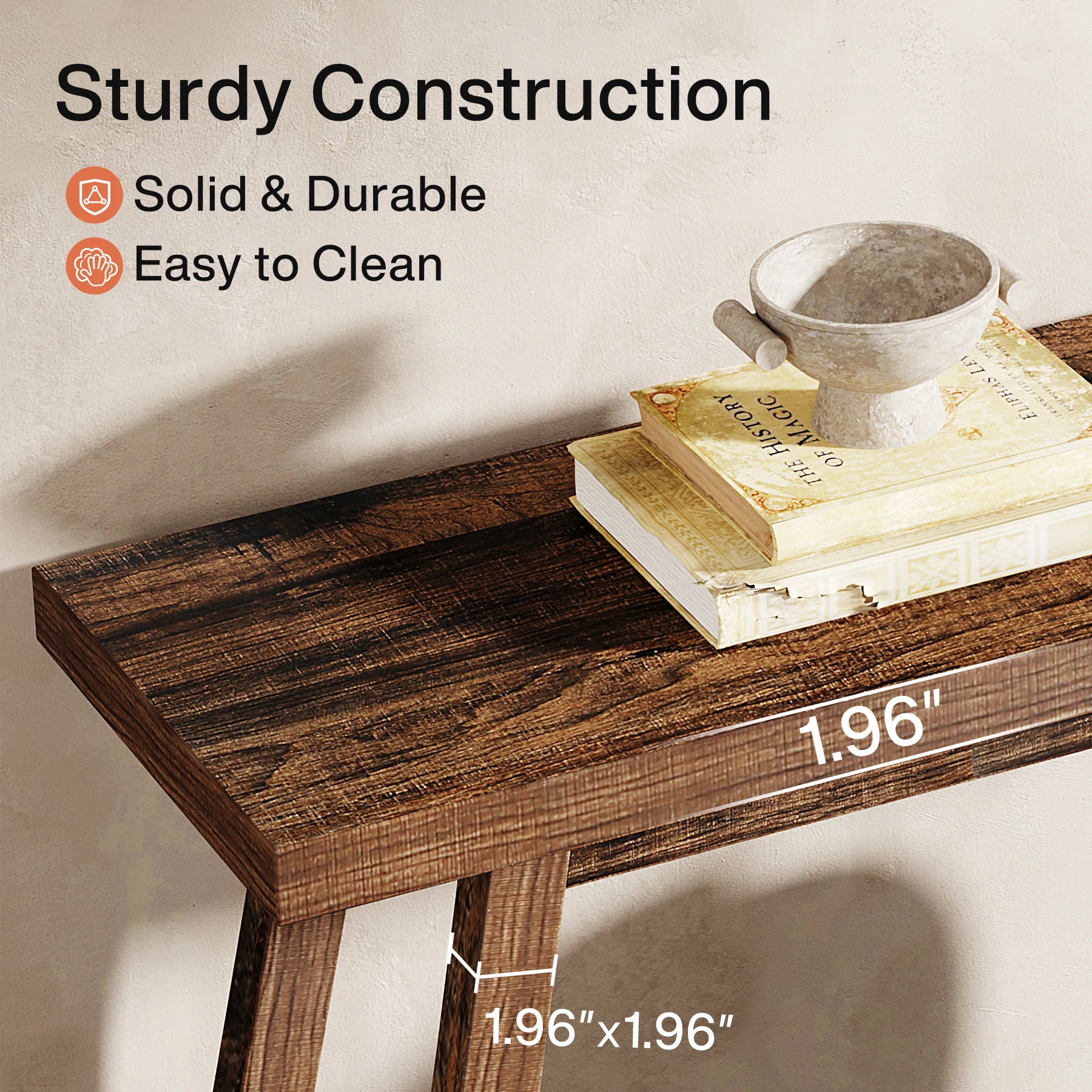 Tribesigns Farmhouse Console Entryway Table: 70.9 Inches All Wood Console Table for Entrance, 2 Tiers Narrow Long Behind Couch S