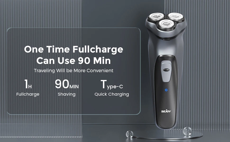 Sejoy BLASTO1 Electric Shaver for Men Rechargeable Electric Razor Triple Floating Head Shaving Machine Beard Trimmer Gift
