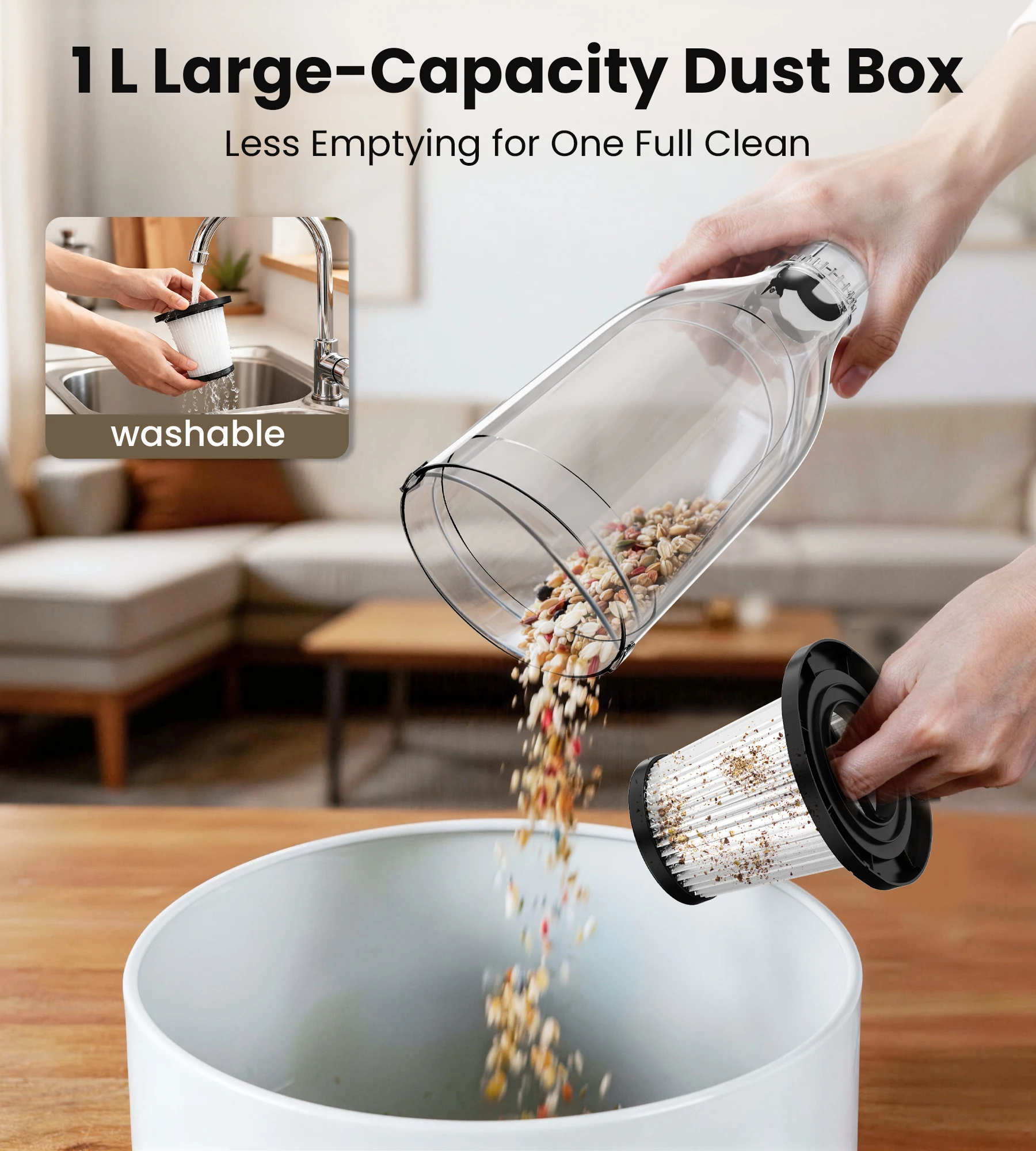 R7 Corded Stick Vacuum Cleaner 600W 20Kpa Powerful Suction Household Handheld Stick Vacuum 3 in 1 Lightweight Cleaner for Home Carpet