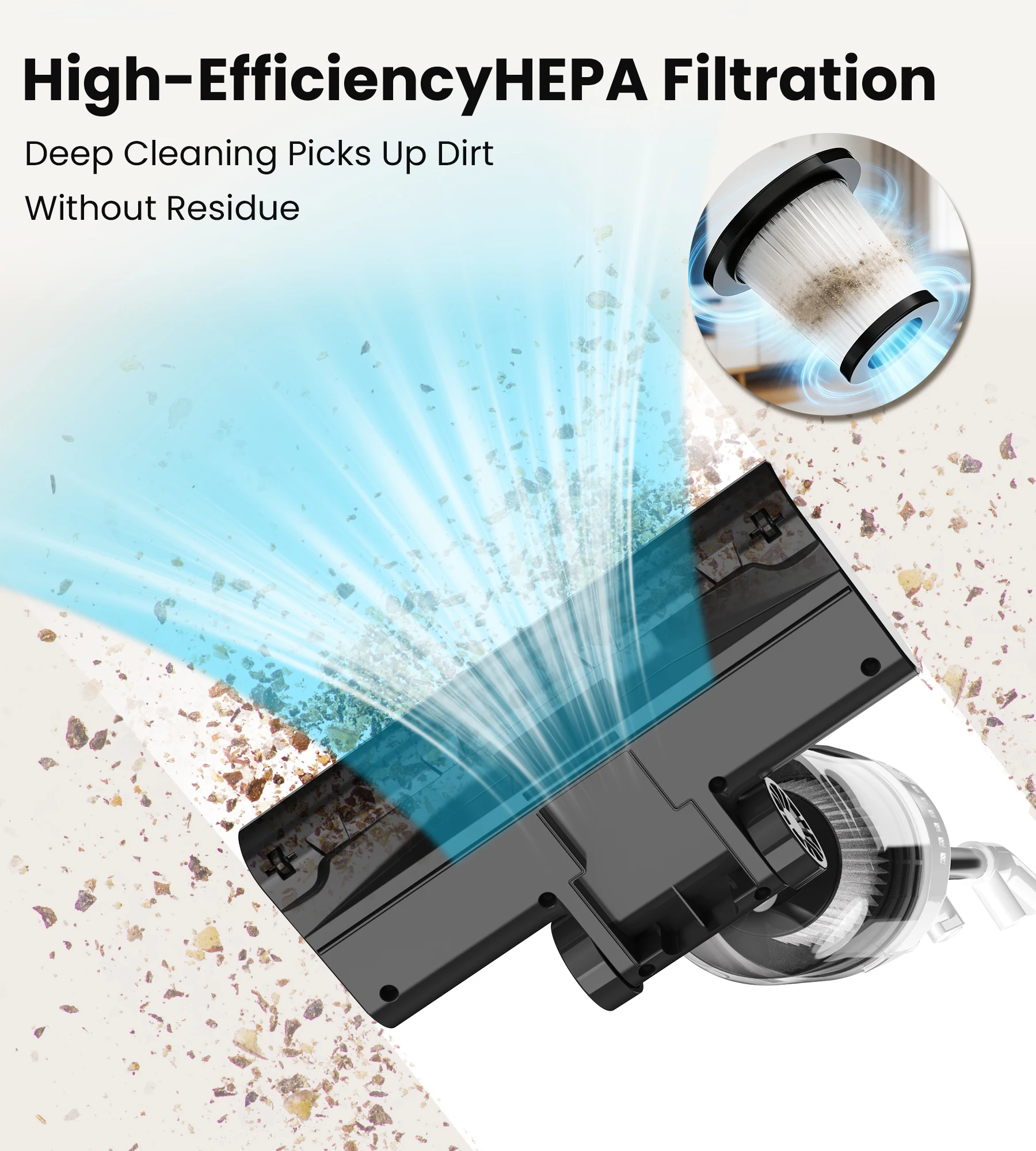 R7 Corded Stick Vacuum Cleaner 600W 20Kpa Powerful Suction Household Handheld Stick Vacuum 3 in 1 Lightweight Cleaner for Home Carpet