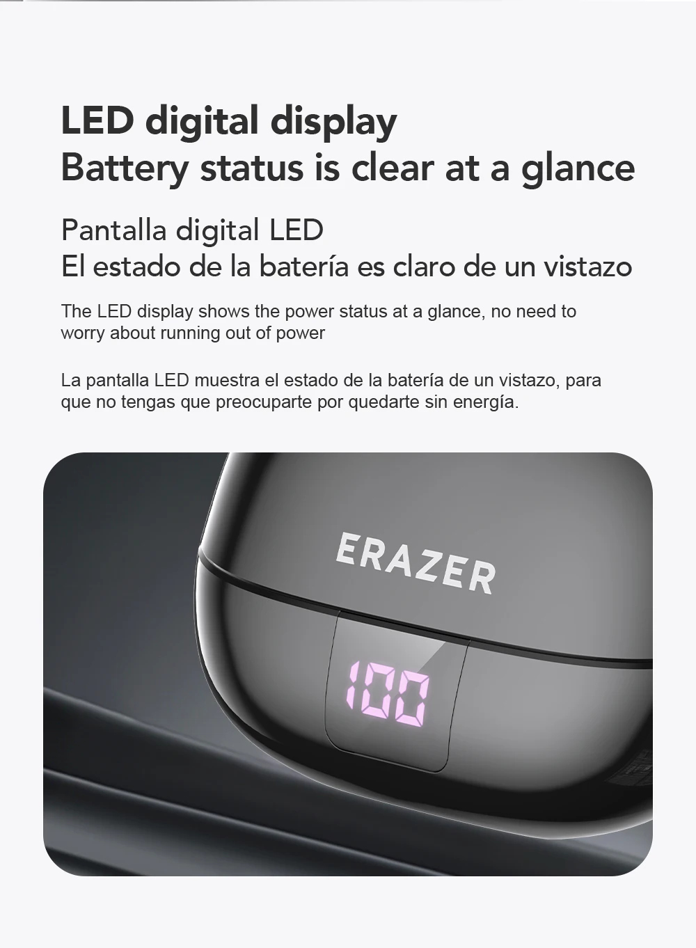 ERAZER XT66PRO Bluetooth Earphones ASMR Headsets DIY APP AI Translator Earbuds Wireless Headphones 13 Hours Long Life Display