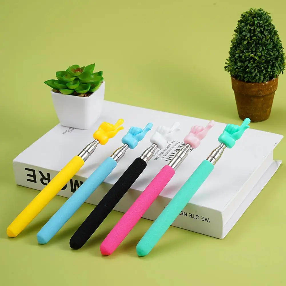 Retractable Teacher Pointer Finger Design StainlessSteel Telescopic School Teaching Pointer Stick Teacher Supplies for Classroom