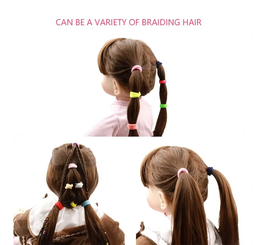 200-1000pcs Women Girls Colorful Nylon Elastic Hair Bands Ponytail Hold Small Hair Tie Rubber Bands Scrunchie Hair Accessories