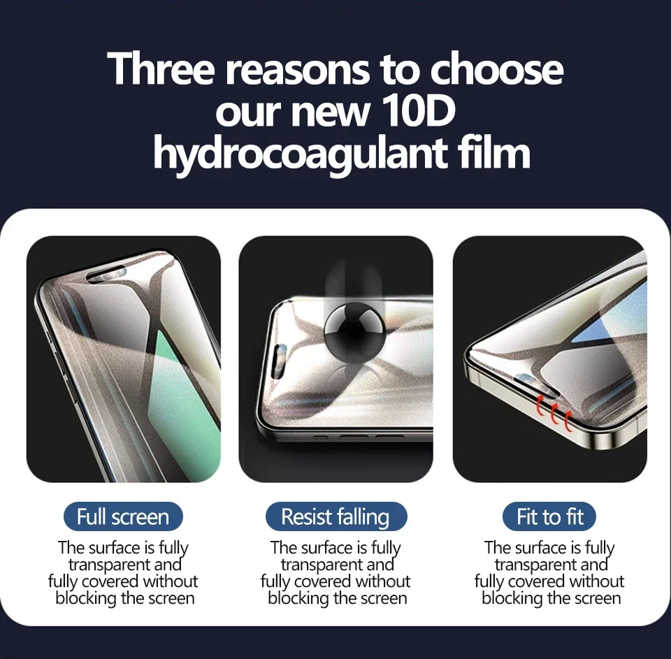 5Pcs Full Cover Hydrogel Film For iPhone 13 12 11 14 15 18 Pro Max Screen Protector For iPhone 16 17 PRO XR X XS MAX Not Glass