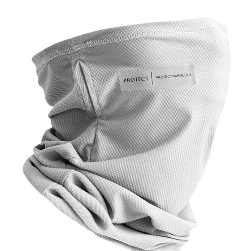 Summer Ice Silk Sunscreen Mask For Men Women Outdoor Cycling Face Cover Solid Color Neck Wrap UV Protection Ear Bandana Scarf