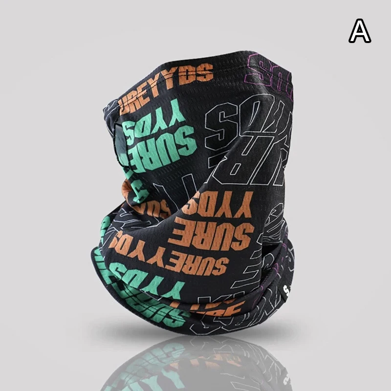 Summer Ice Silk Sunscreen Mask For Men Women Outdoor Cycling Face Cover Solid Color Neck Wrap UV Protection Ear Bandana Scarf