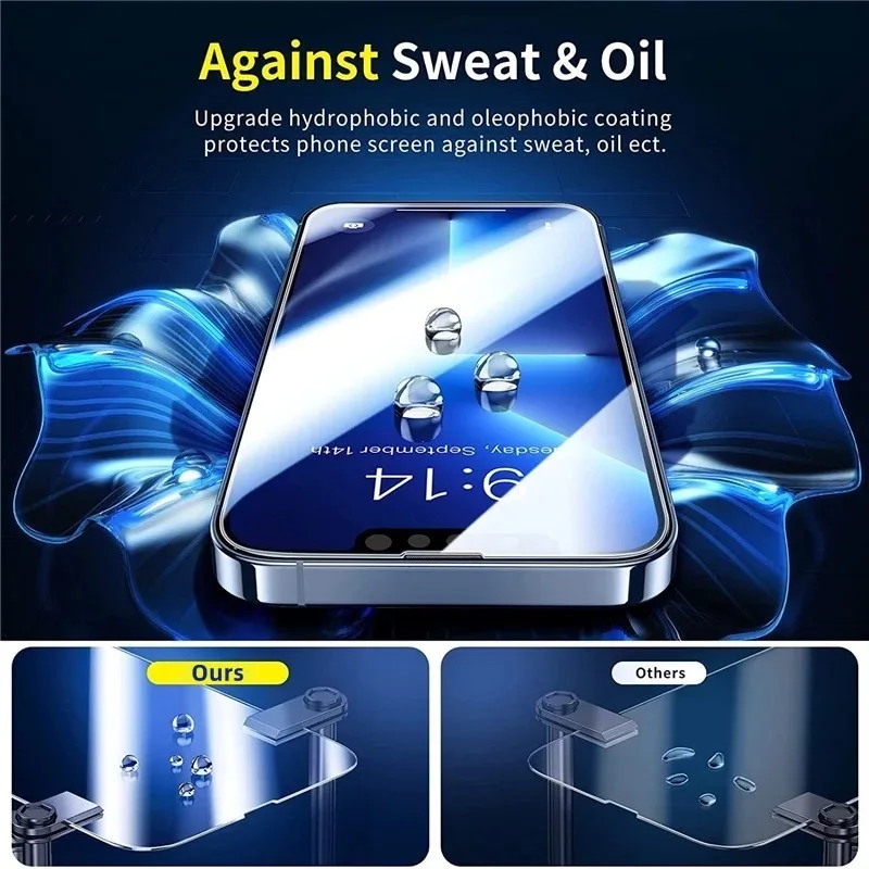 1-5Pcs Tempered Glass For IPhone 16 15 14 13 12 11 Pro Max Screen Protector For IPhone 7 8 14 Plus X XS XR Protective Glass Film