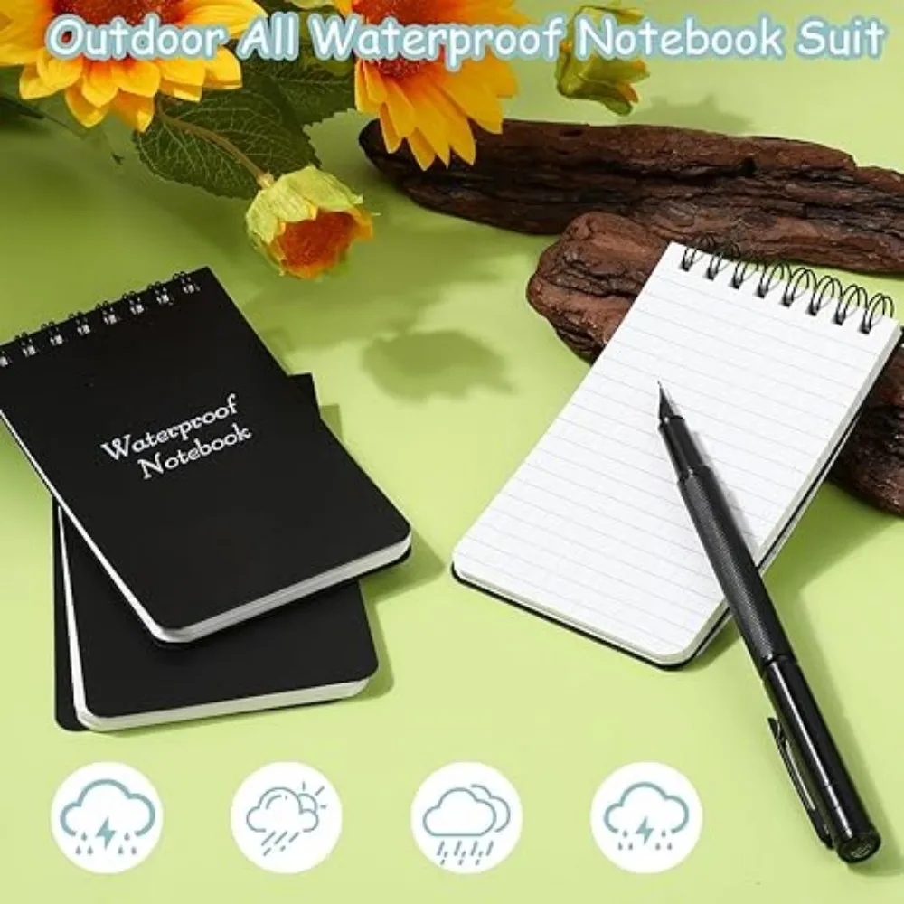 Waterproof Pocket Notebook Tactical All Weather Pocket Notepads With Lined Pages, Spiral Notebook Mini Memo Pad Note Pads
