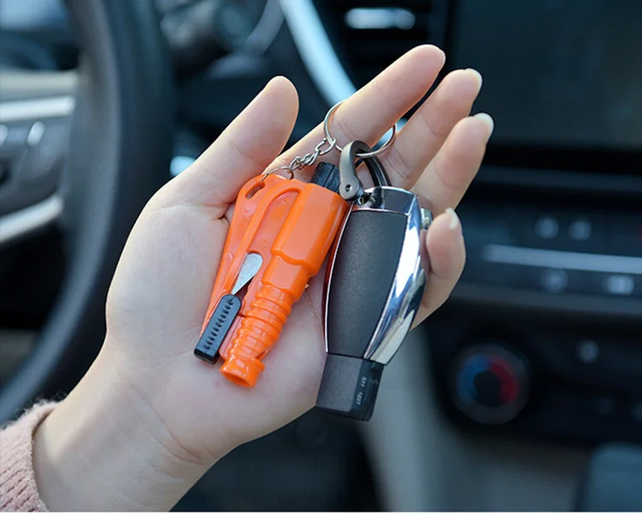 Mini Safety Hammer Keychain Escape Car Life-saving Escape Hammer Window Broken Emergency Glass Breaker