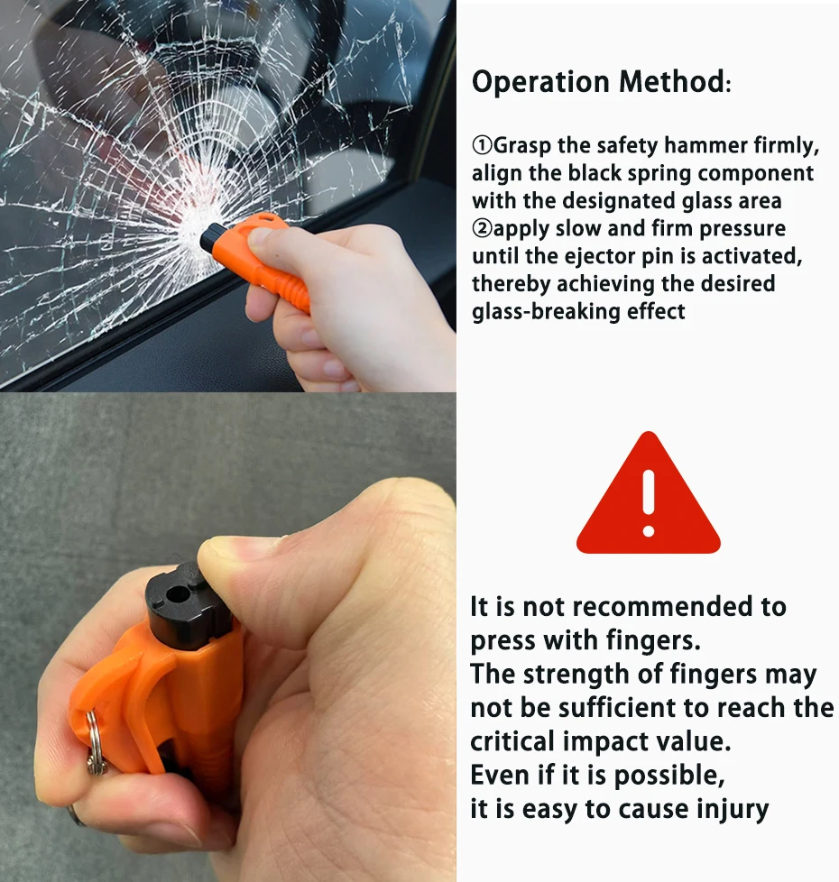 Mini Safety Hammer Keychain Escape Car Life-saving Escape Hammer Window Broken Emergency Glass Breaker