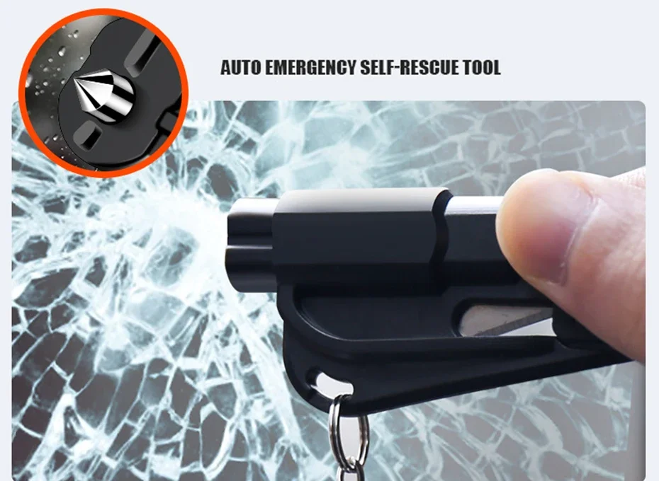 Mini Safety Hammer Keychain Escape Car Life-saving Escape Hammer Window Broken Emergency Glass Breaker