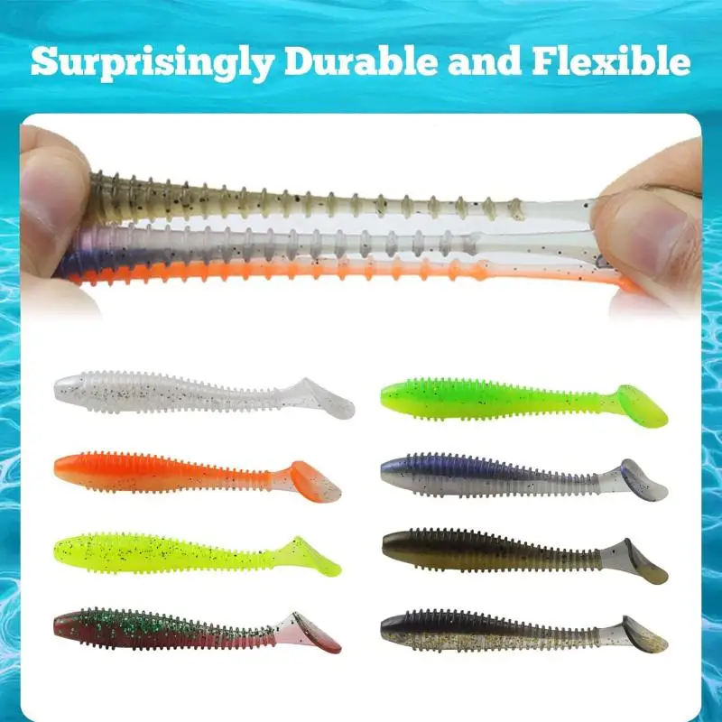 New 50/30/15PC Soft Fishing Lures Kit Silicone Lure Set Artificial Bait Worm with Crank Jig Head Hook Fishing Tackle Accessories
