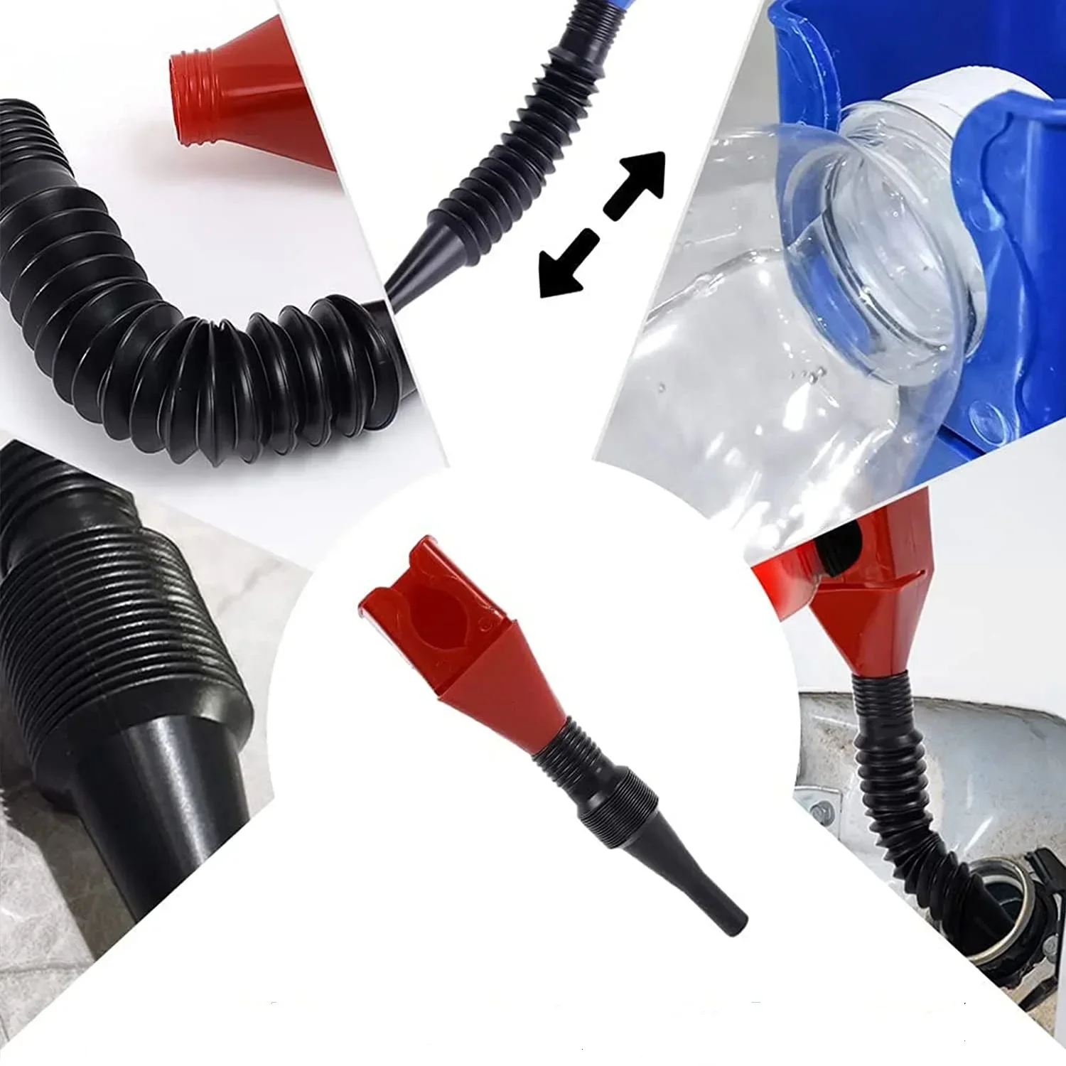 Foldable Car Motorcycle Refueling Gasoline Engine Plastic Oil Funnel Filter Transfer Tool Flexible Funnel Draining Tool