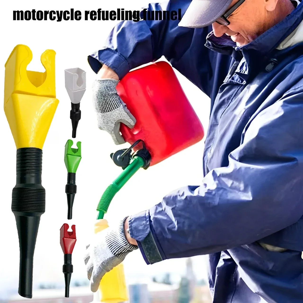Foldable Car Motorcycle Refueling Gasoline Engine Plastic Oil Funnel Filter Transfer Tool Flexible Funnel Draining Tool