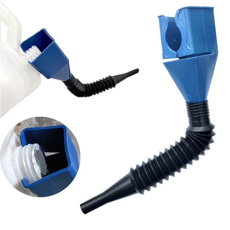 Foldable Car Motorcycle Refueling Gasoline Engine Plastic Oil Funnel Filter Transfer Tool Flexible Funnel Draining Tool