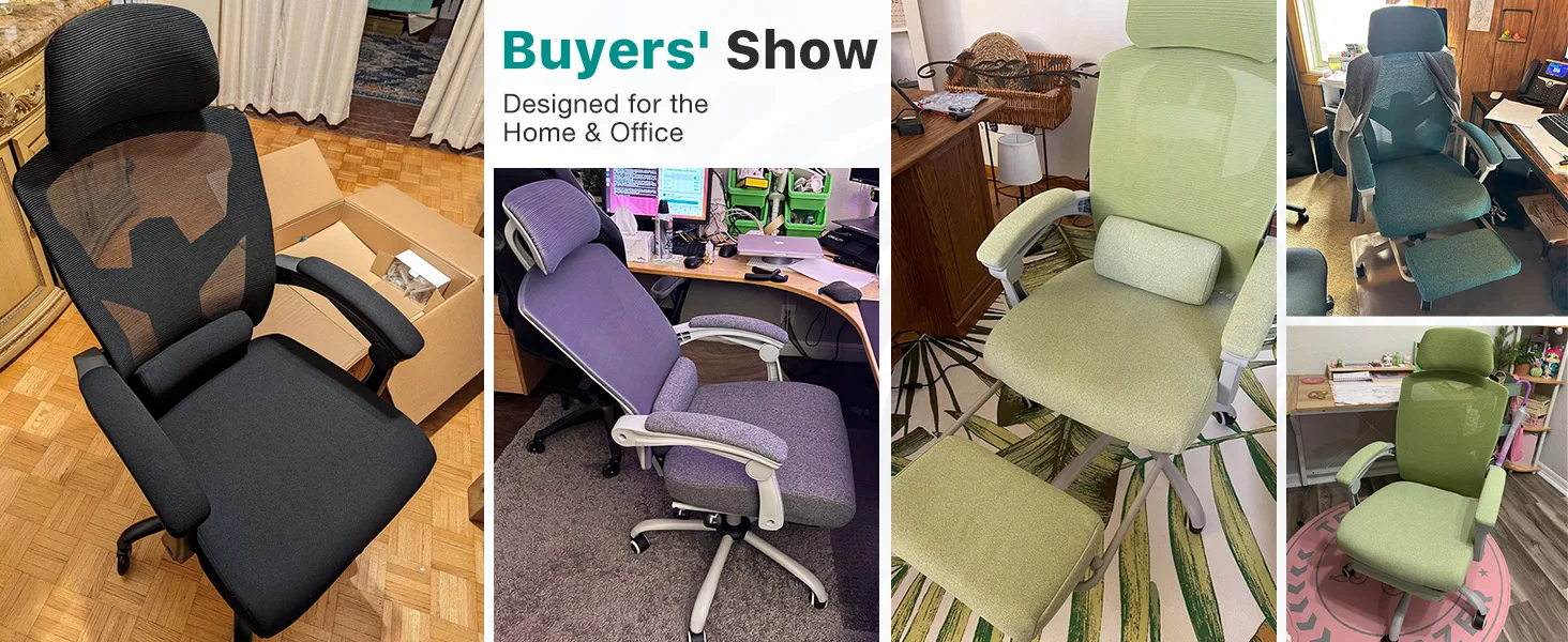 JHK Ergonomic Reclining High Back Mesh Living Room Rocking Gaming Chair Computer Desk Swivel Rolling  Lumbar Support Pillow