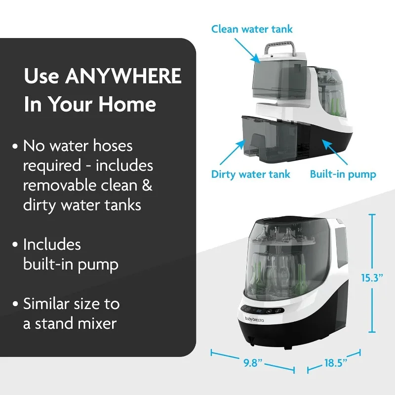 Bottle Washer Pro - Baby Bottle Washer, Sterilizer + Dryer - All in One Machine Cleans Bottles, Pump Parts