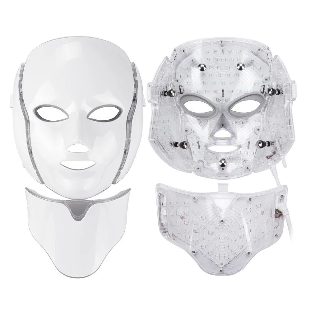 7 Colors Light LED Face Neck Beauty Mask Photon Red Light Facial Skin Care Anti Aging Rejuvenation Brighten Skin Care Tool