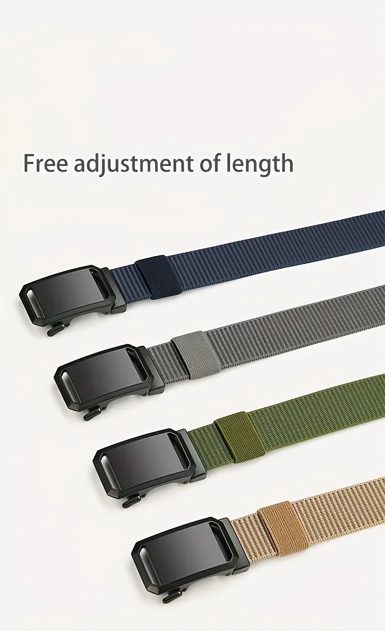 New Automatic Buckle Belt, Canvas Tactical Workwear Casual Outdoor Military Training Pants Belt For Men