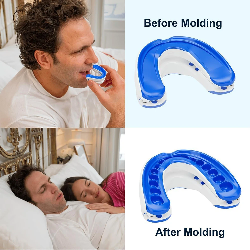 Anti-Snoring Mouthpiece Anti-Snoring Device Night Time Teeth Mouthguard Adjustable Sleeping Mouth Guard for Bruxism Stop Snoring