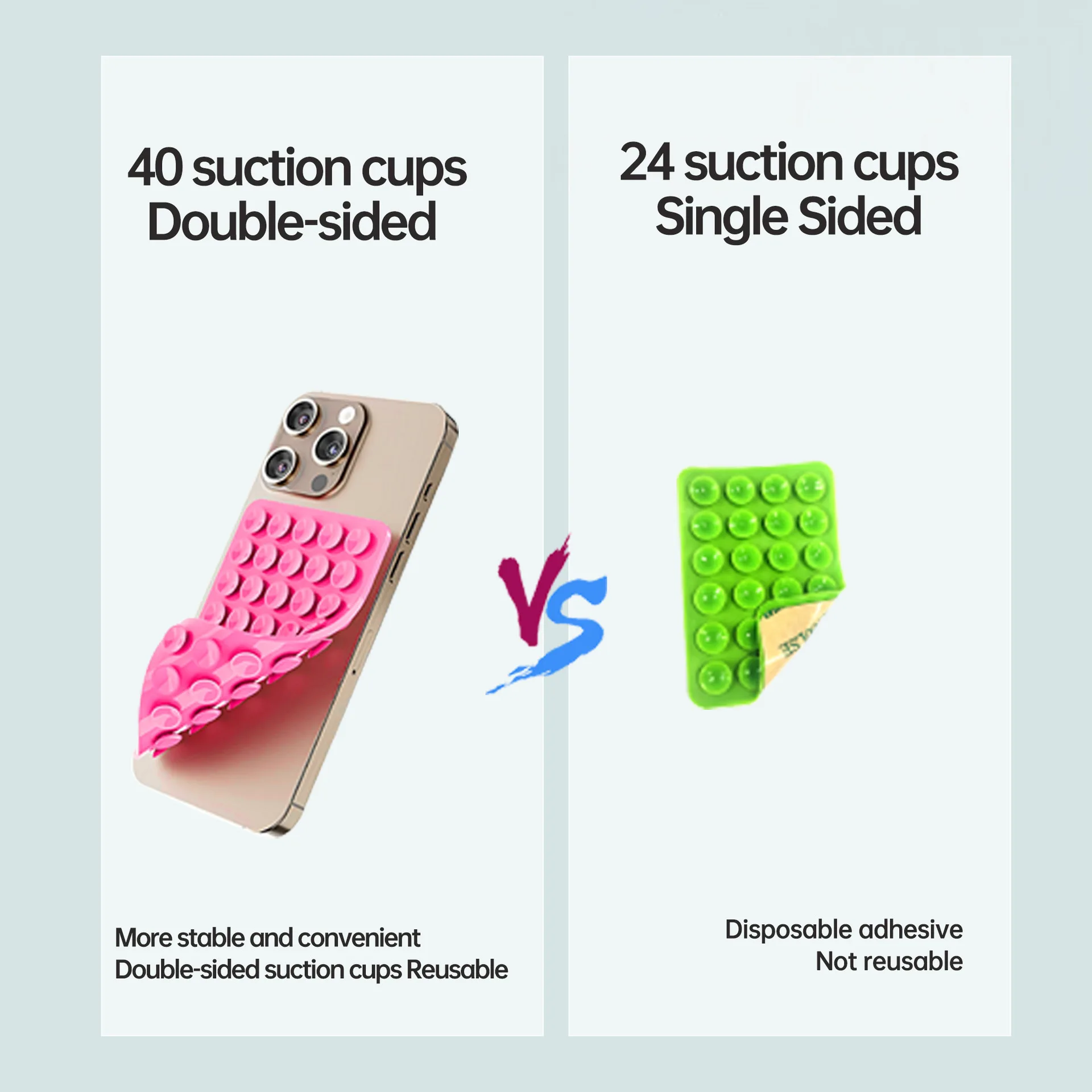 Double Sided Silicone Suction Cup Phone Case Detachable Stand Silicone Rubber Sucker Pad For Selfies And Videos Fixed Pad