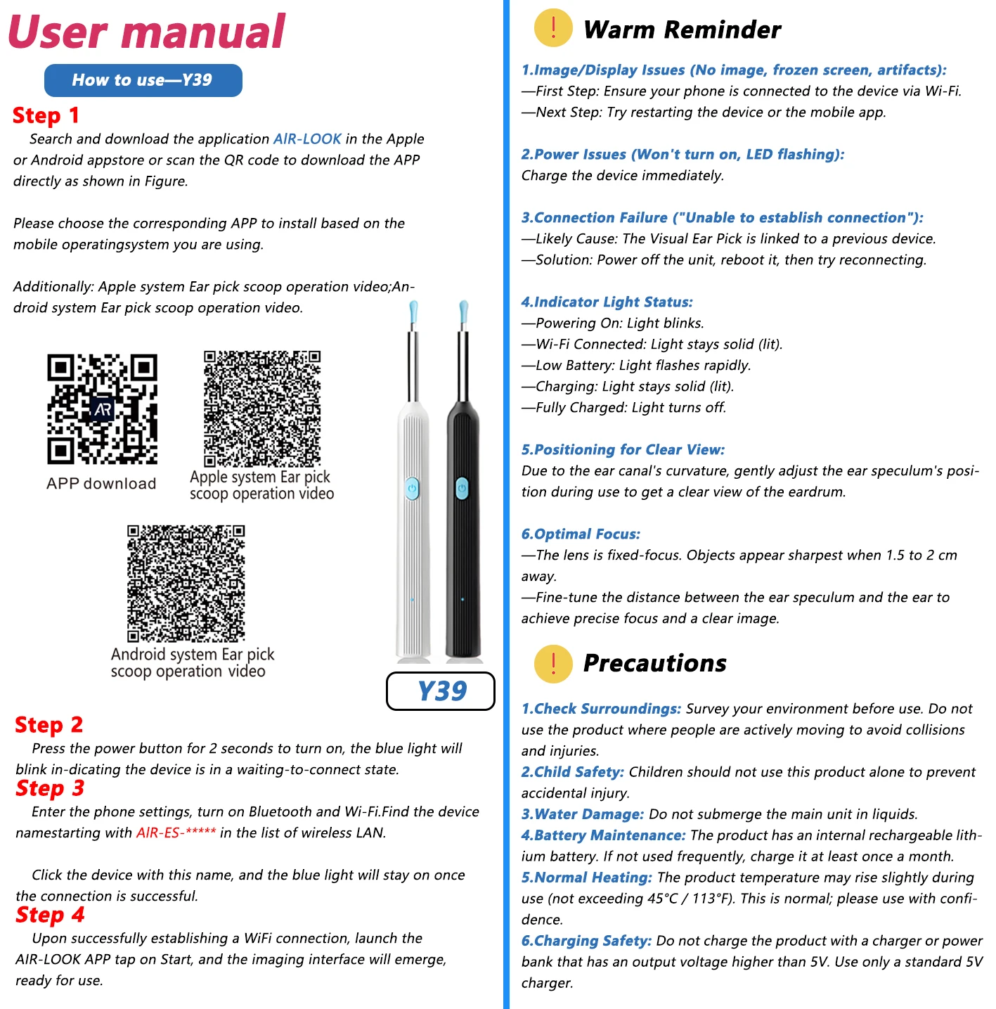 Visual Ear Wax Cleaner with Camera Safe Earwax Removal Endoscope with 5M Camera Luminous Otoscope Ear Cleaning Tools Ear Care
