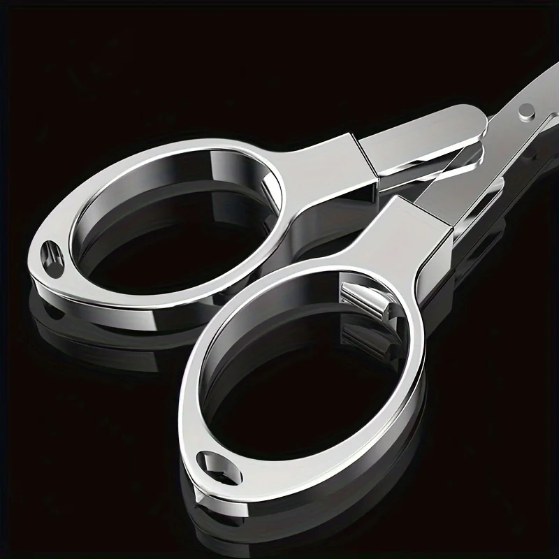 1Pcs Versatile Stainless Steel Folding Scissors - Retractable, Durable, and Portable for Travel,Outdoor & Daily Needs