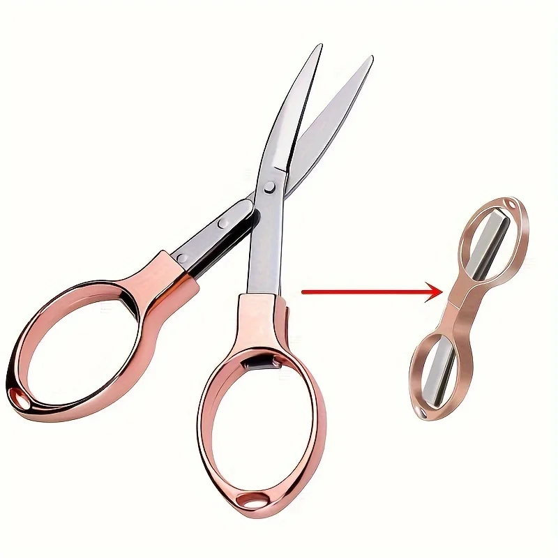 1Pcs Versatile Stainless Steel Folding Scissors - Retractable, Durable, and Portable for Travel,Outdoor & Daily Needs