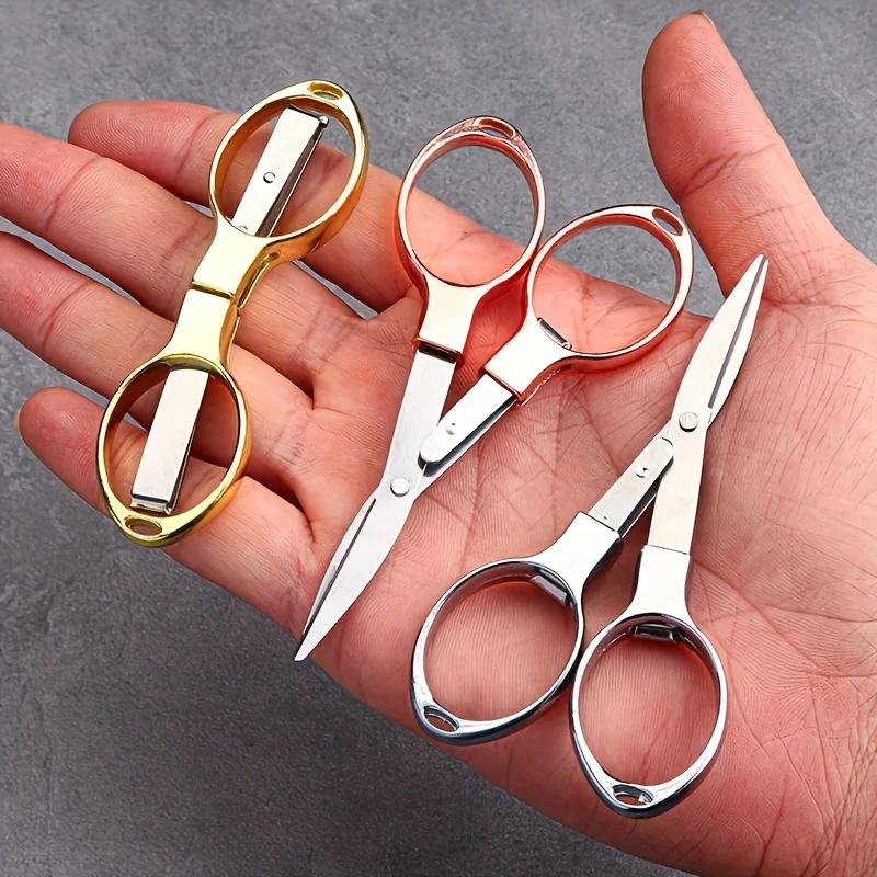1Pcs Versatile Stainless Steel Folding Scissors - Retractable, Durable, and Portable for Travel,Outdoor & Daily Needs