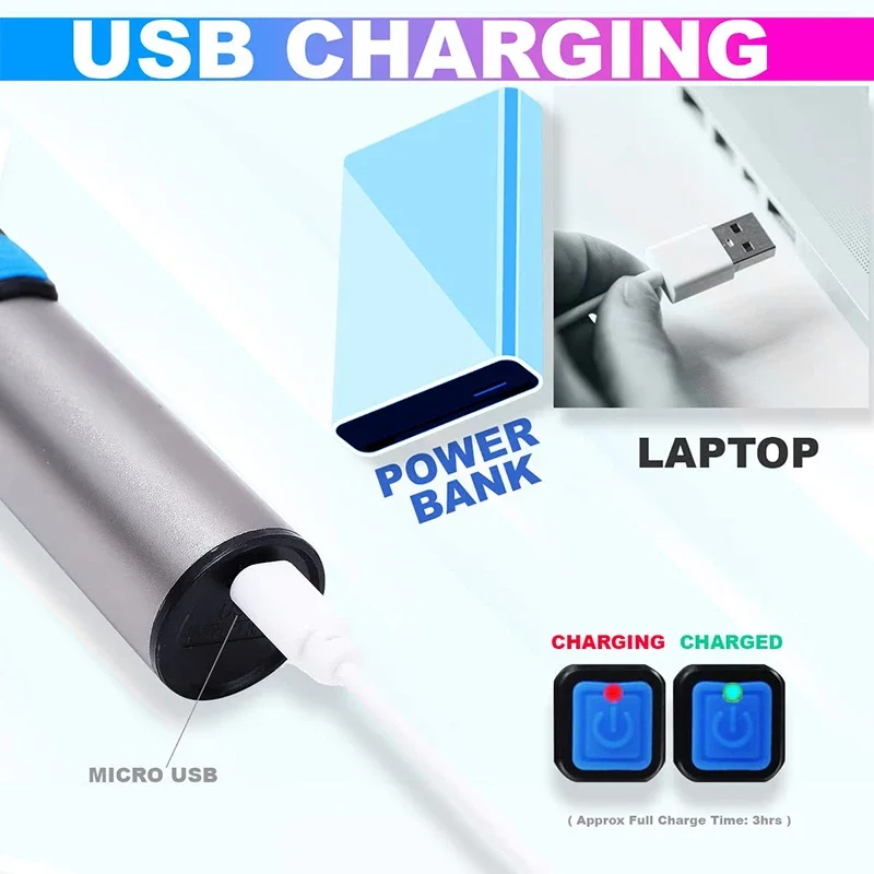 395nm UV Flashlight Blacklight USB Rechargeable Zoomable UV Light Ultraviolet Flashlight for Pet Urine Detector Resin Curing
