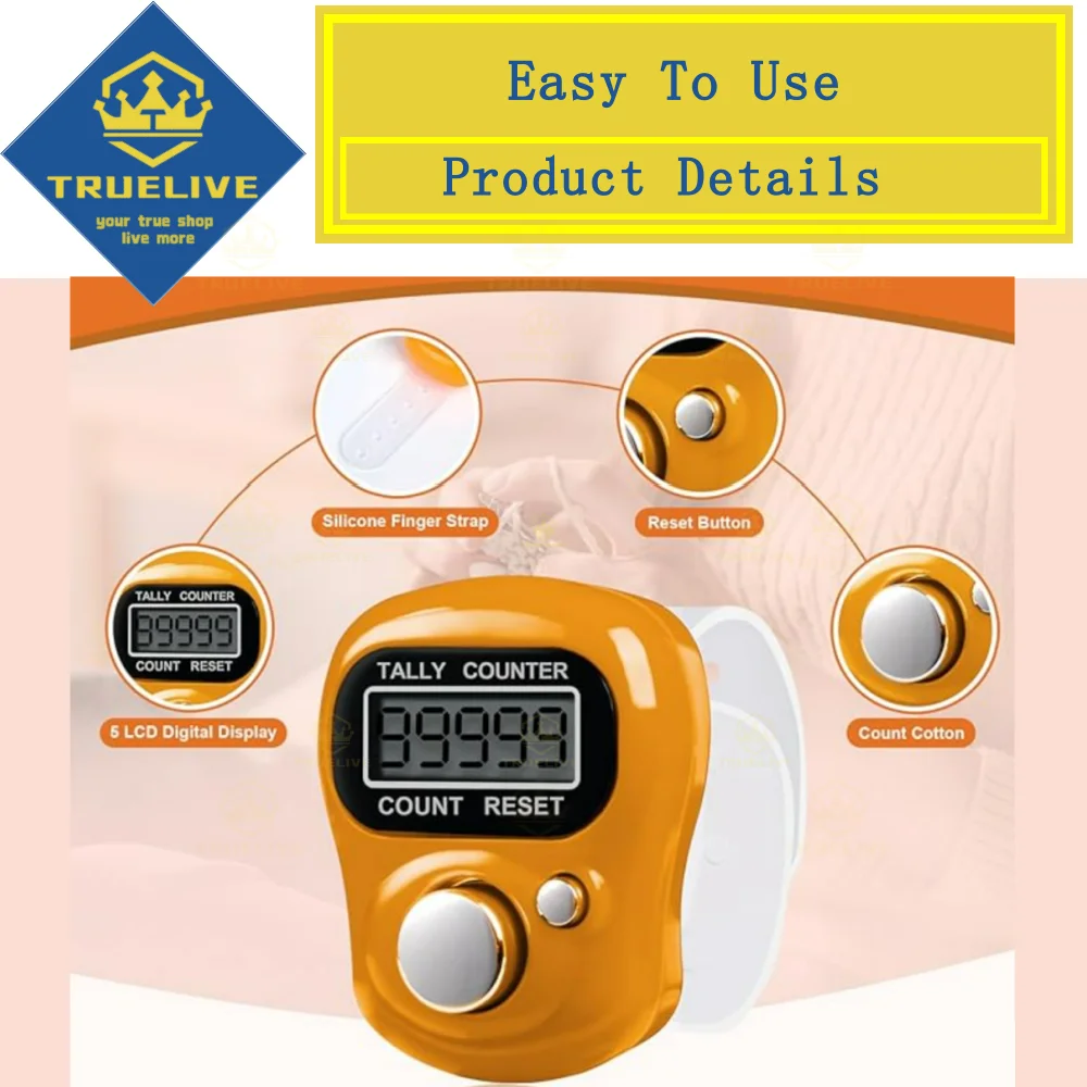 5/3/1PCS Mini Electronic Finger Counter Hand Tally Clicker Counter Ring Digital Counters Knitting Row Counter Stroke Contador