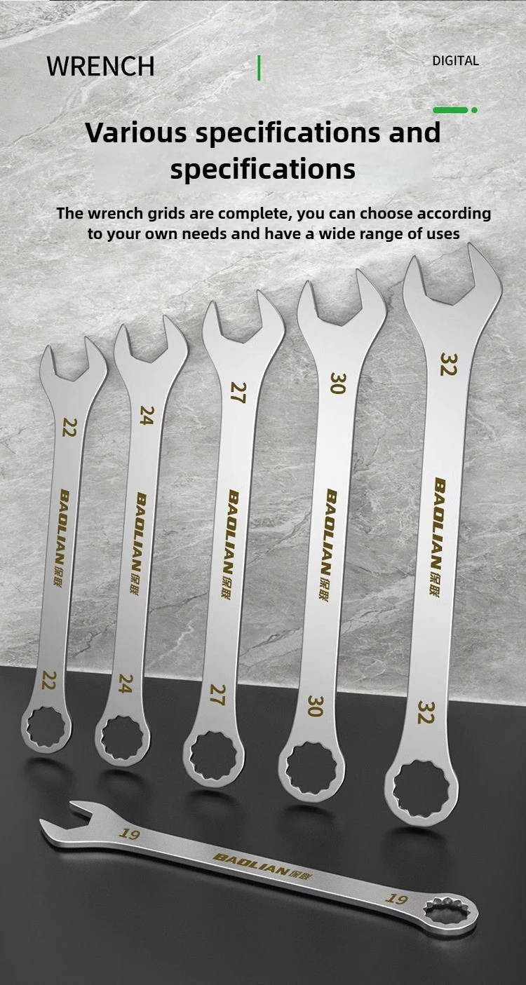3mm Ultra-thin Wrench Large Open-end Wrench Plum Dual-purpose Wrench Wholesale 4-27MM Cross-border Thin Section Dual-purpose