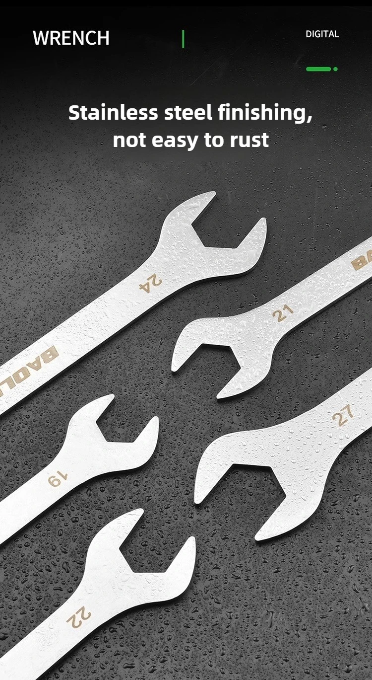 3mm Ultra-thin Wrench Large Open-end Wrench Plum Dual-purpose Wrench Wholesale 4-27MM Cross-border Thin Section Dual-purpose