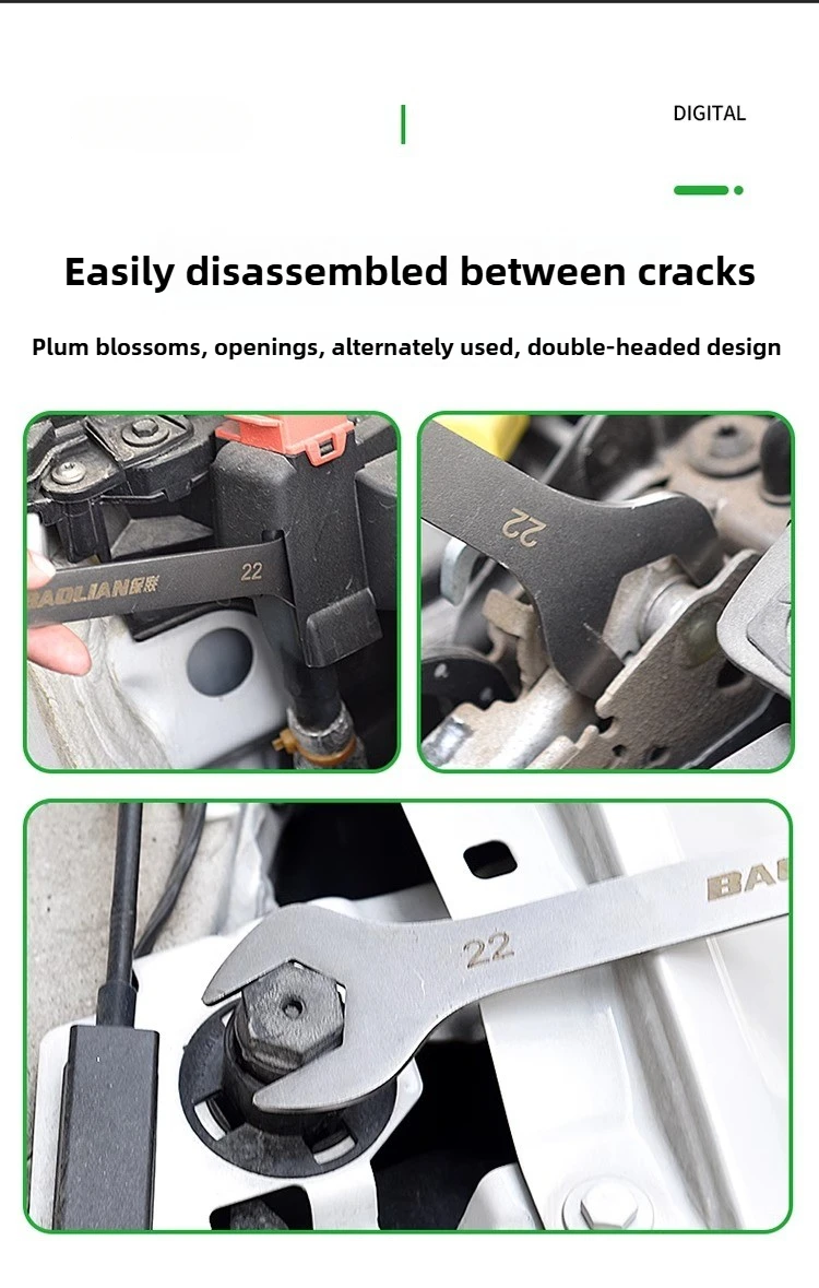 3mm Ultra-thin Wrench Large Open-end Wrench Plum Dual-purpose Wrench Wholesale 4-27MM Cross-border Thin Section Dual-purpose
