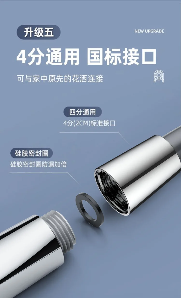 New 1.5/2/3M Silicone Shower Head Hose Flexible Anti-Winding Pipe High Pressure Powerful Shower Tube Bathroom Faucte Accessories