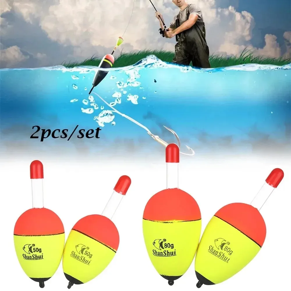 2/10pcs EVA Luminous Fishing Night Float Light Stick Foam Plastic Bobber Sea Rock Fishing Striking Floats Fishing Accessories