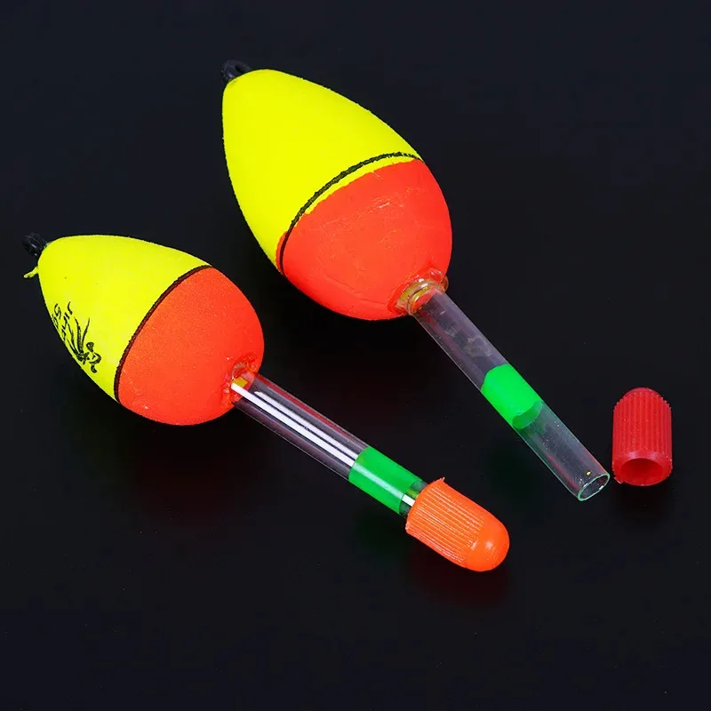 2/10pcs EVA Luminous Fishing Night Float Light Stick Foam Plastic Bobber Sea Rock Fishing Striking Floats Fishing Accessories