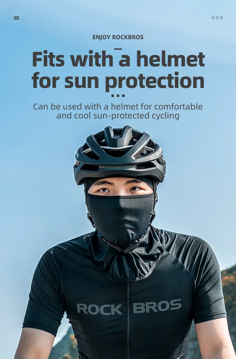ROCKBROS Summer Ice Silk Cycling Mask Caps Outdoor Sun Protection Sports Motorcycle Cool Full Face Bicycle Mask Bike Scarf Mask
