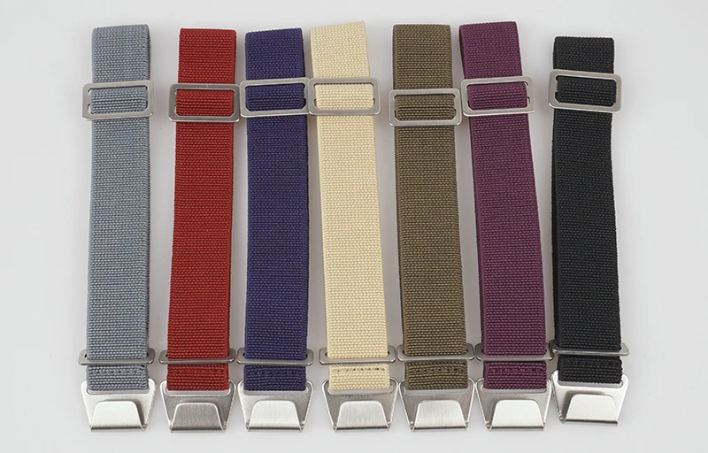 60s French Troops Parachute Bag Elastic Watch Strap 18 20mm 22mm Nylon Watchbands Man's Universal Ballistic Fabric Wristband
